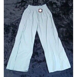 NWT! Giocam Wide Split Leg Capitana Pants OS Mint Blue Boho Y2K Coastal Cover Up